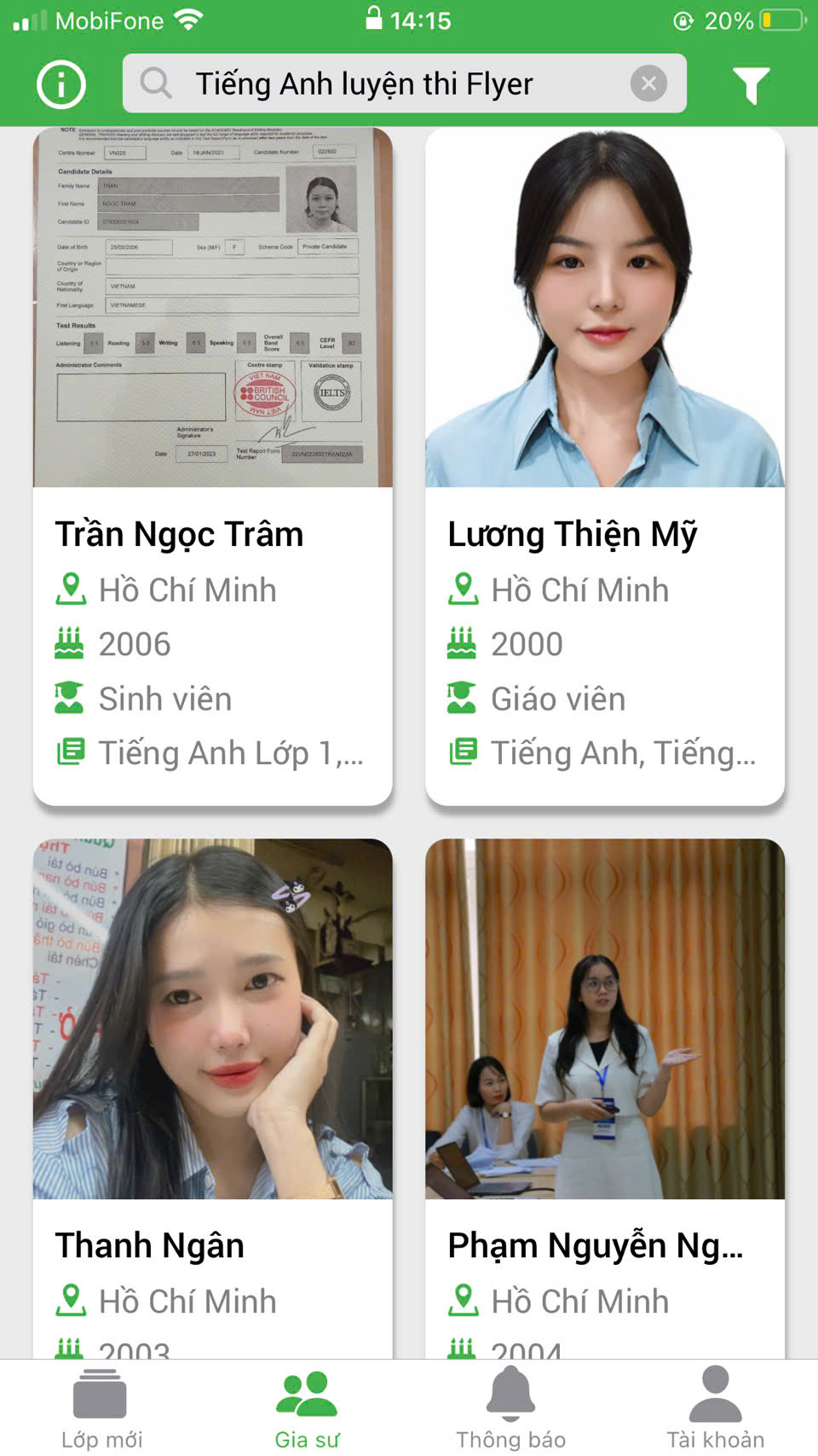 Dạy kèm luyện thi flyer